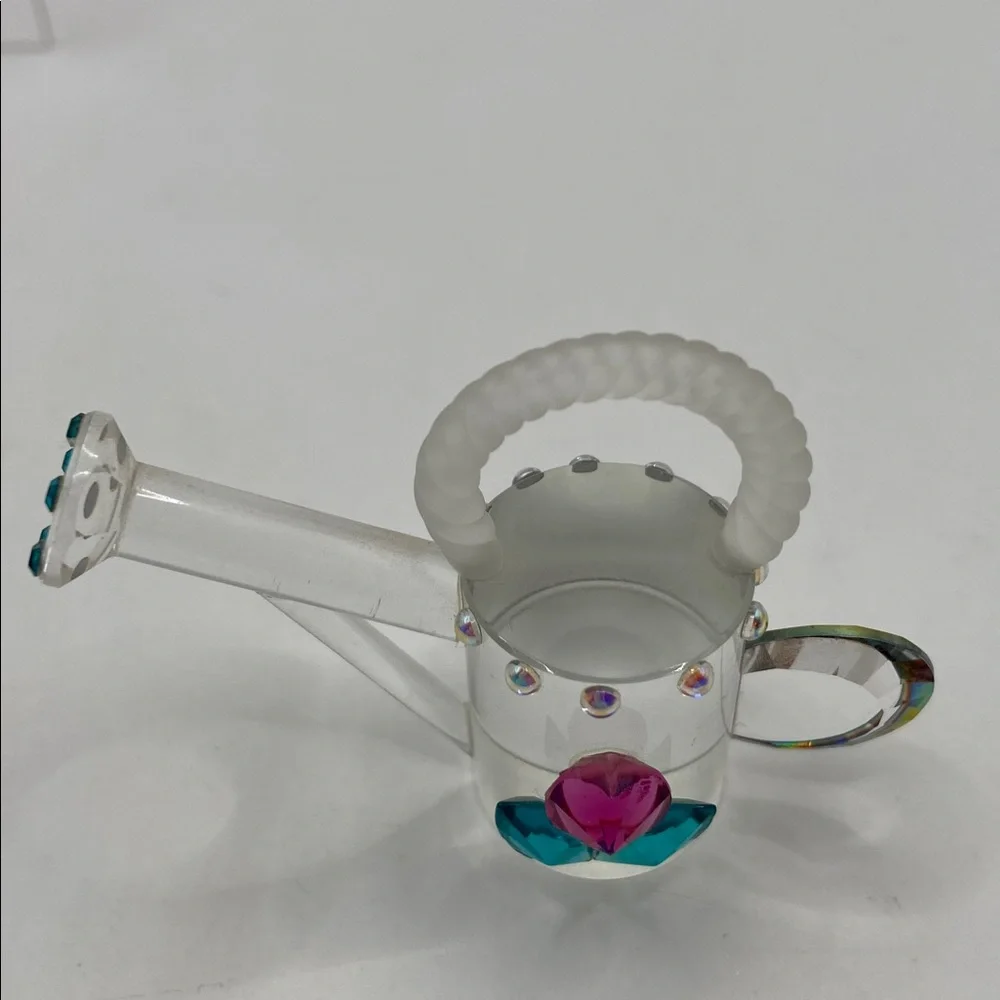 Crystallite Crystal Miniature Crystal Watering Can With Mirror Base